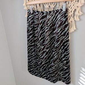 4/$20 Y2K zebra brown blue okay skirt 24" waist